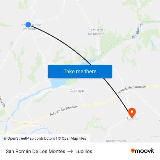 San Román De Los Montes to Lucillos map