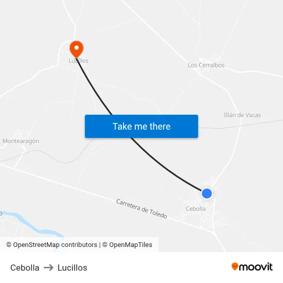 Cebolla to Lucillos map