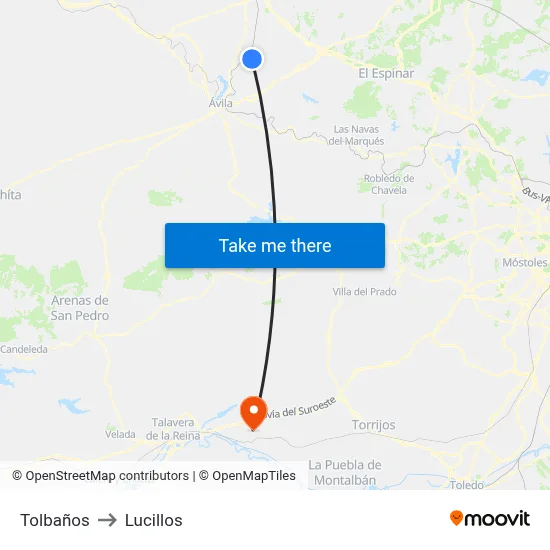 Tolbaños to Lucillos map