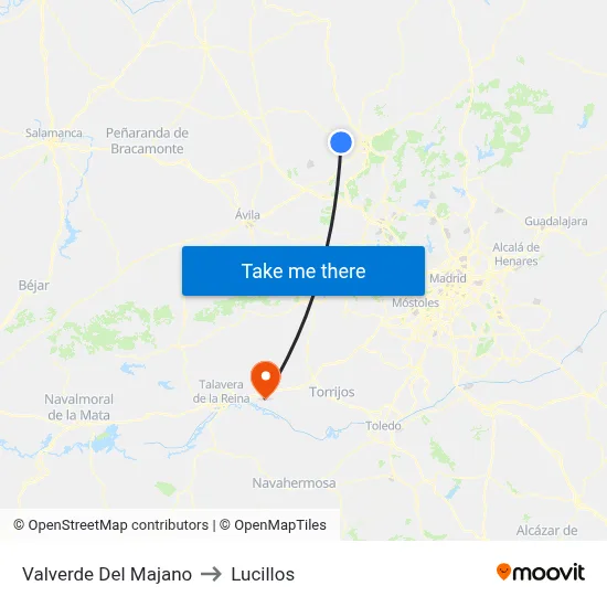Valverde Del Majano to Lucillos map