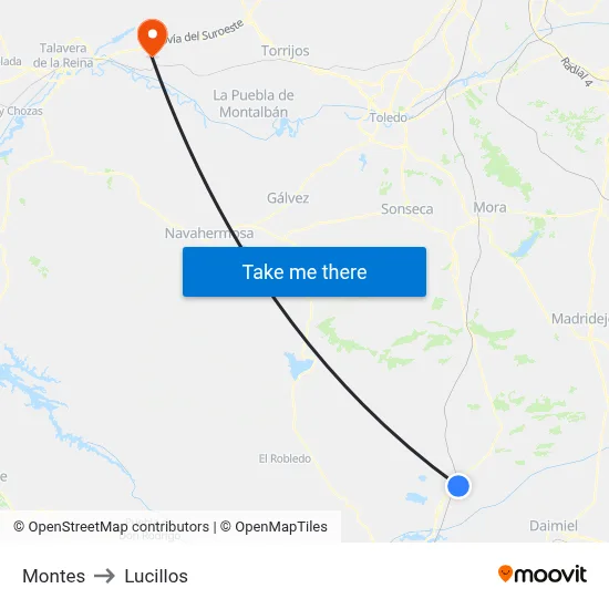 Montes to Lucillos map