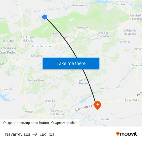 Navarrevisca to Lucillos map