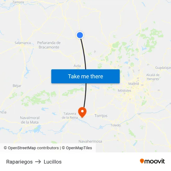 Rapariegos to Lucillos map