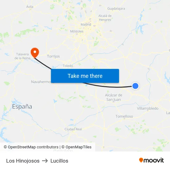 Los Hinojosos to Lucillos map