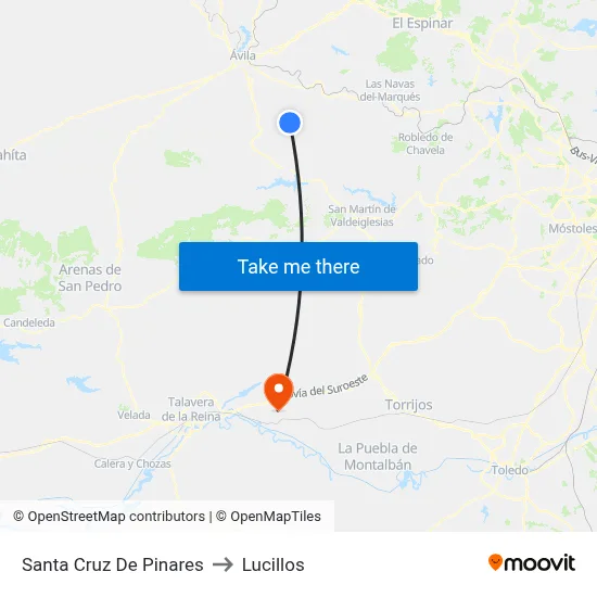 Santa Cruz De Pinares to Lucillos map