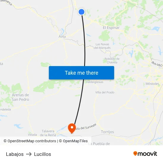 Labajos to Lucillos map