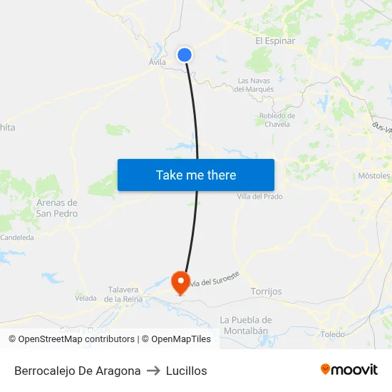 Berrocalejo De Aragona to Lucillos map