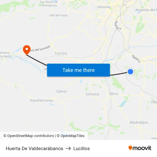 Huerta De Valdecarábanos to Lucillos map