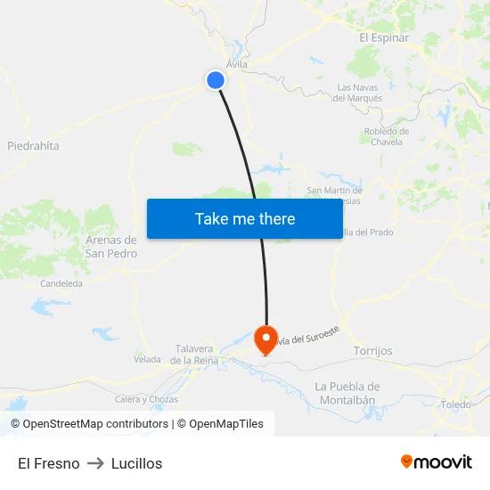 El Fresno to Lucillos map