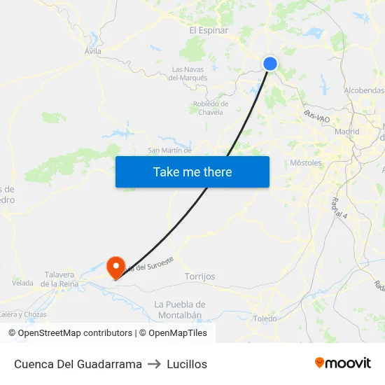 Cuenca Del Guadarrama to Lucillos map