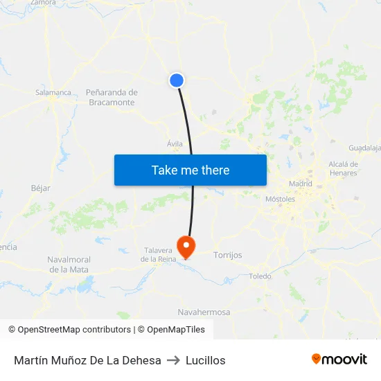 Martín Muñoz De La Dehesa to Lucillos map