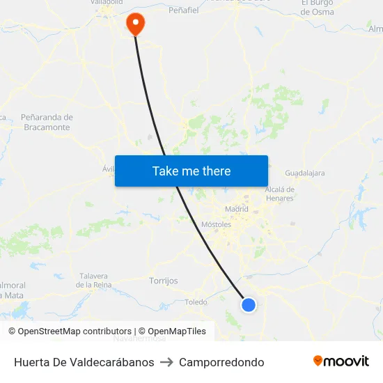 Huerta De Valdecarábanos to Camporredondo map