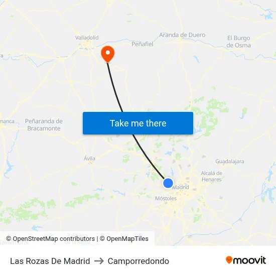 Las Rozas De Madrid to Camporredondo map