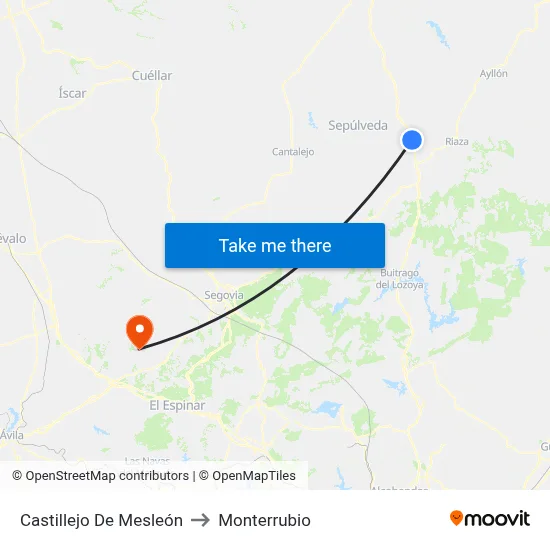 Castillejo De Mesleón to Monterrubio map