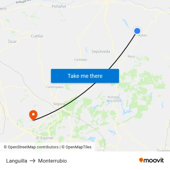 Languilla to Monterrubio map