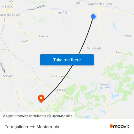 Torregalindo to Monterrubio map