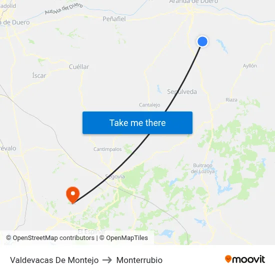 Valdevacas De Montejo to Monterrubio map