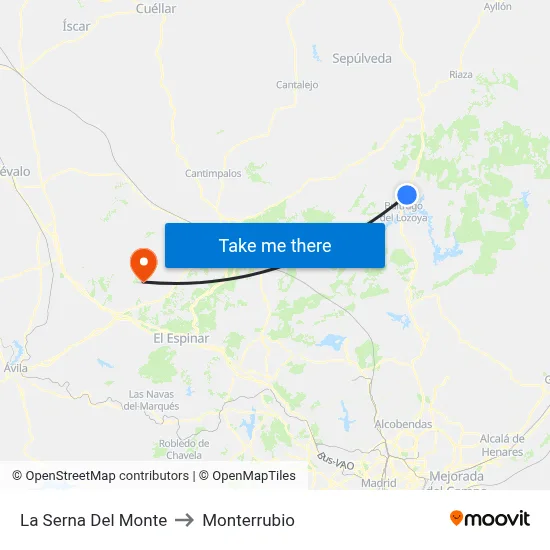 La Serna Del Monte to Monterrubio map