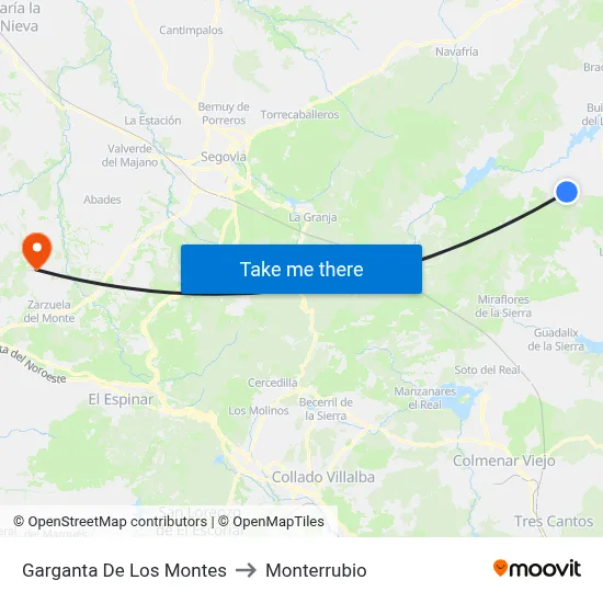 Garganta De Los Montes to Monterrubio map
