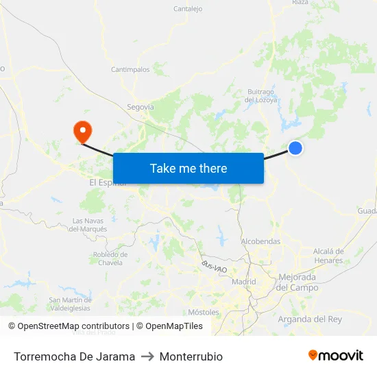 Torremocha De Jarama to Monterrubio map