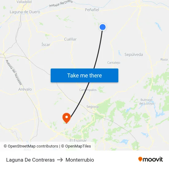 Laguna De Contreras to Monterrubio map