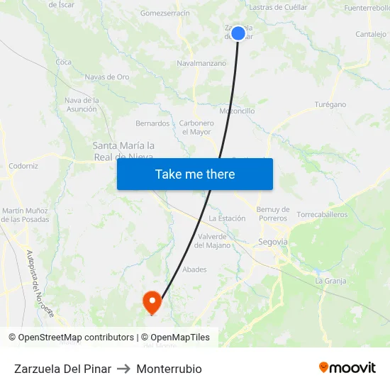 Zarzuela Del Pinar to Monterrubio map