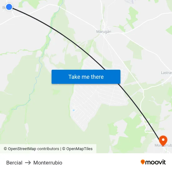 Bercial to Monterrubio map