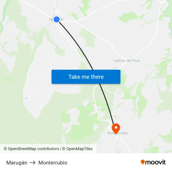 Marugán to Monterrubio map