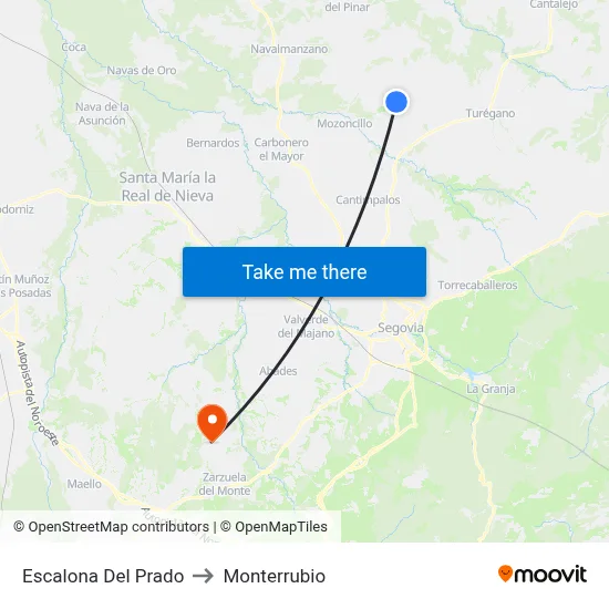 Escalona Del Prado to Monterrubio map