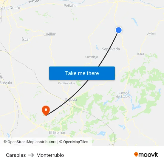 Carabias to Monterrubio map