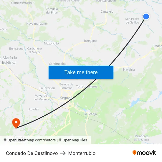Condado De Castilnovo to Monterrubio map