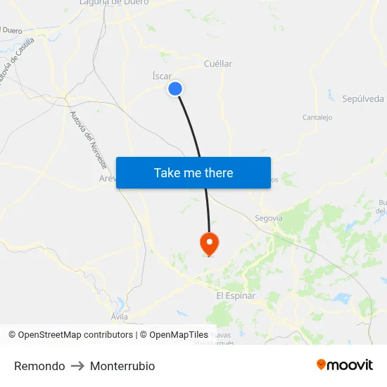 Remondo to Monterrubio map