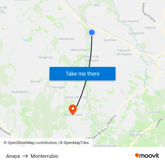 Anaya to Monterrubio map