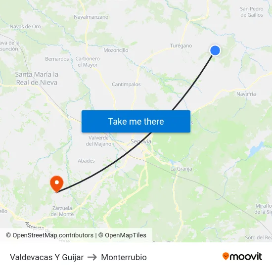 Valdevacas Y Guijar to Monterrubio map