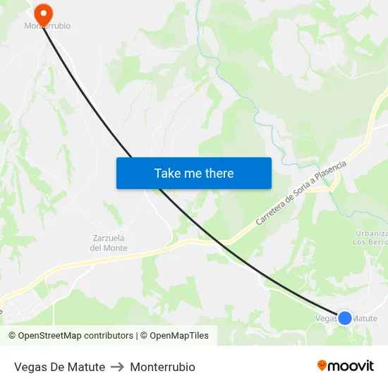 Vegas De Matute to Monterrubio map