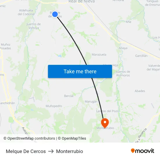 Melque De Cercos to Monterrubio map