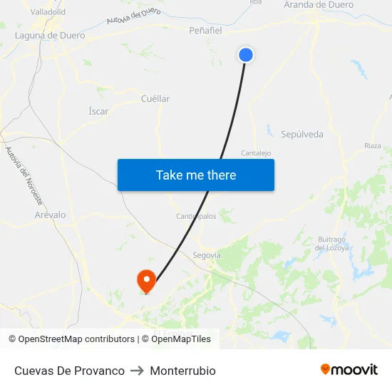 Cuevas De Provanco to Monterrubio map