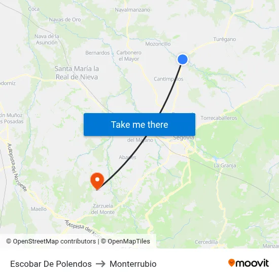Escobar De Polendos to Monterrubio map