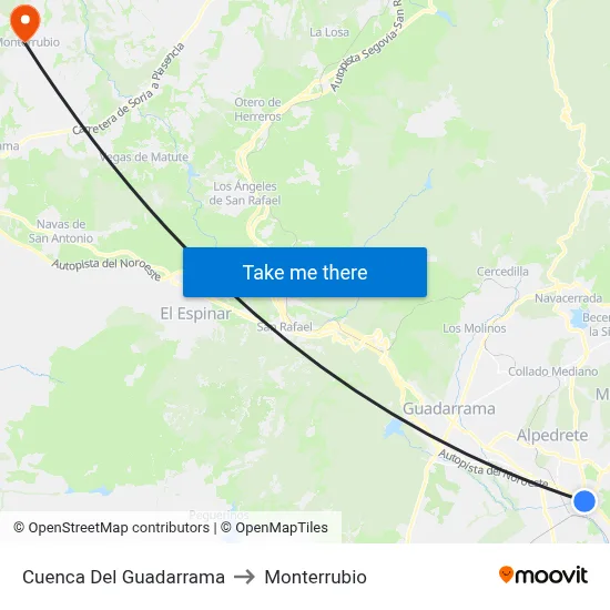 Cuenca Del Guadarrama to Monterrubio map