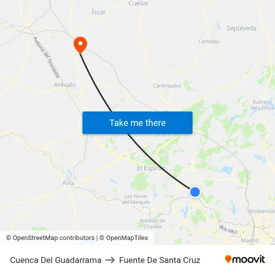 Cuenca Del Guadarrama to Fuente De Santa Cruz map