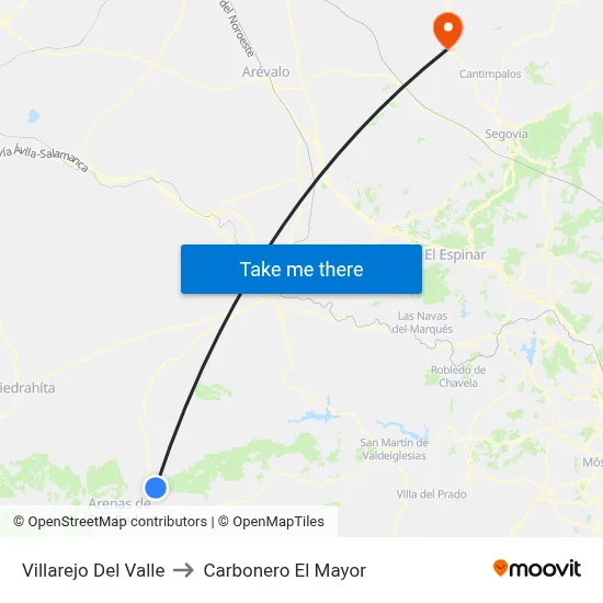 Villarejo Del Valle to Carbonero El Mayor map