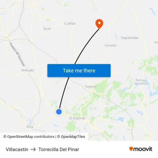Villacastín to Torrecilla Del Pinar map