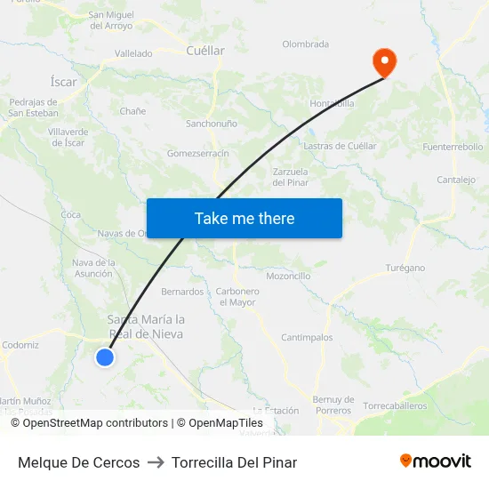 Melque De Cercos to Torrecilla Del Pinar map
