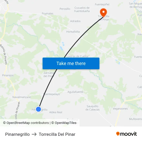 Pinarnegrillo to Torrecilla Del Pinar map