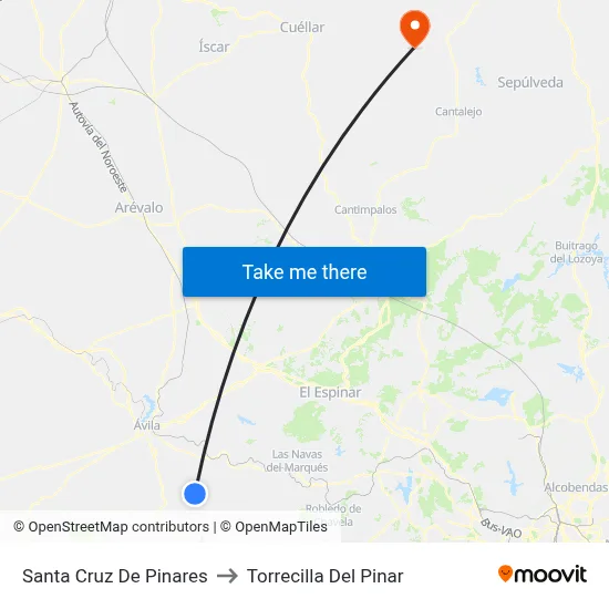 Santa Cruz De Pinares to Torrecilla Del Pinar map