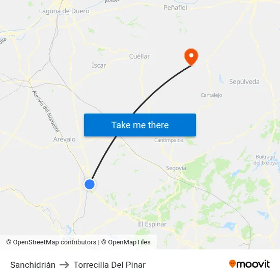 Sanchidrián to Torrecilla Del Pinar map
