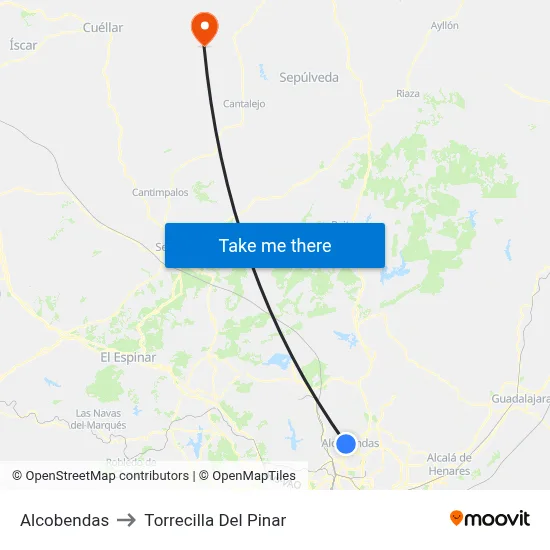 Alcobendas to Torrecilla Del Pinar map