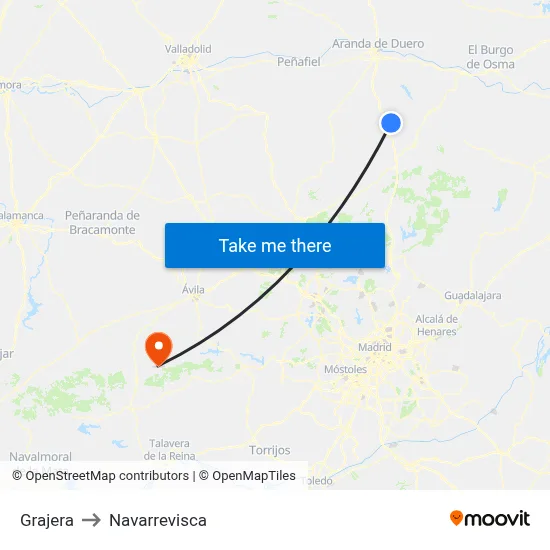 Grajera to Navarrevisca map