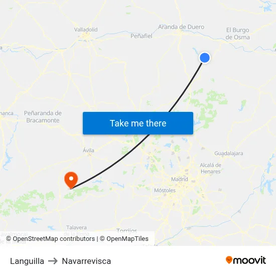 Languilla to Navarrevisca map