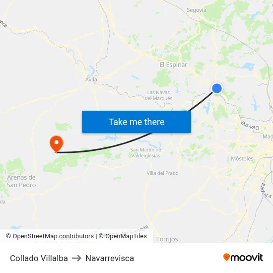 Collado Villalba to Navarrevisca map